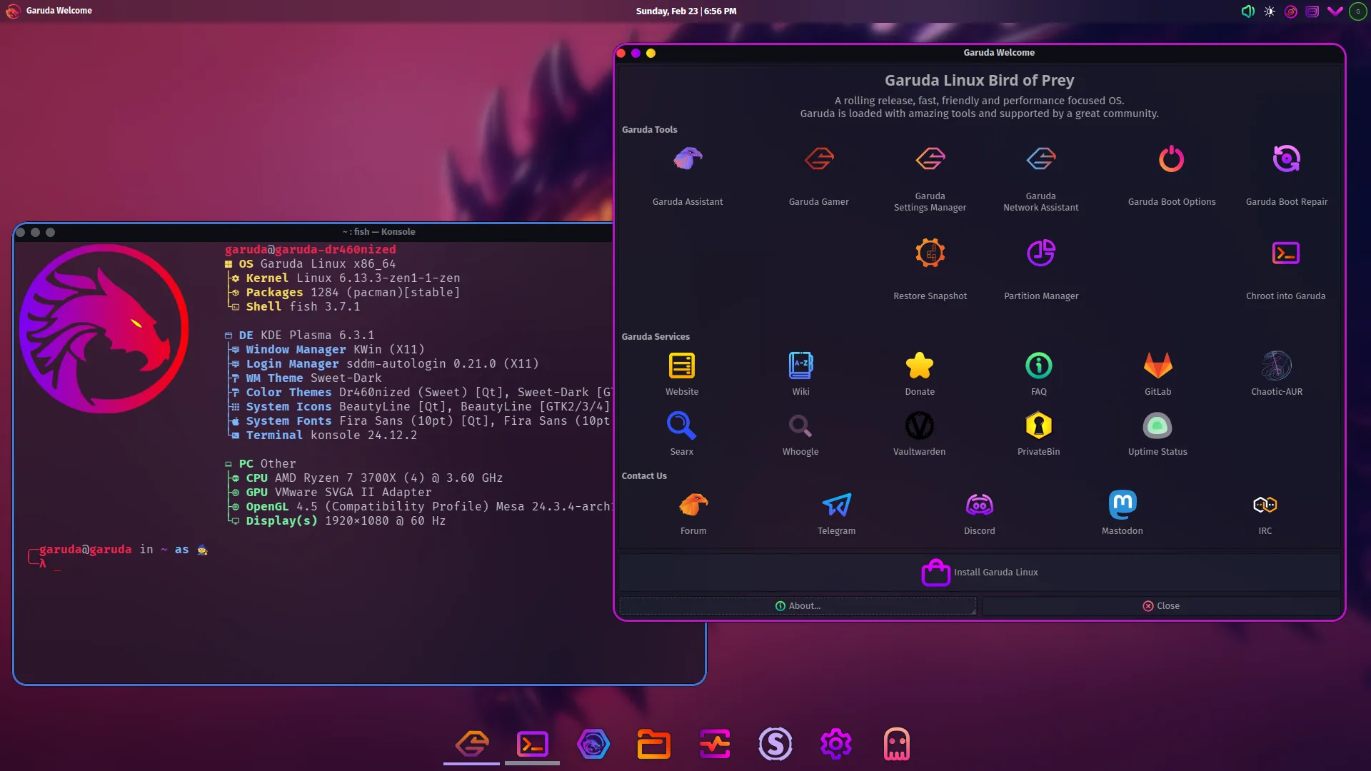 Garuda&rsquo;s default desktop
