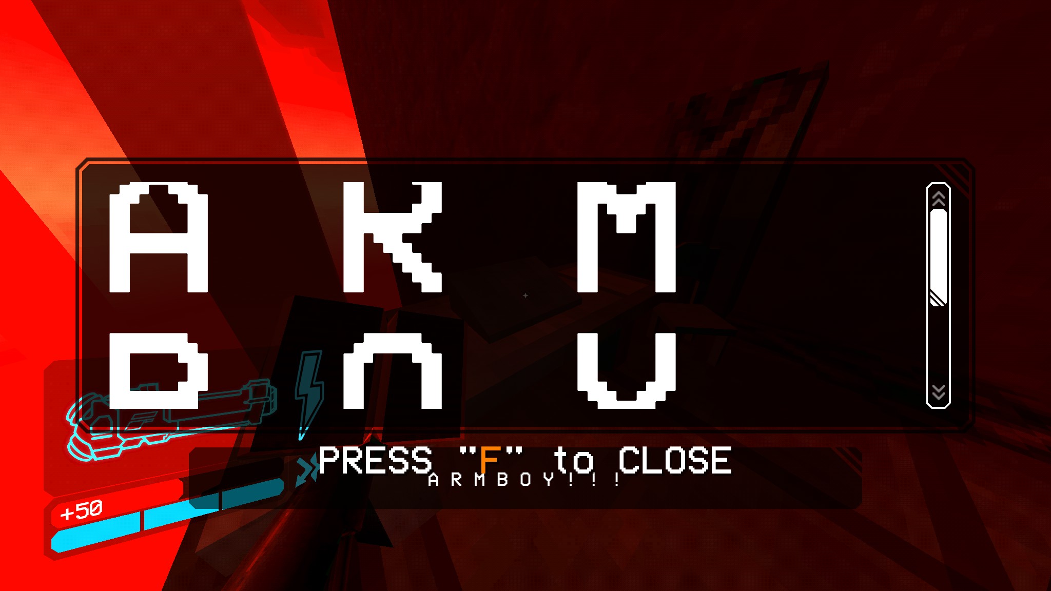 Armboy&rsquo;s book&rsquo;s contents, consisting of only his name. The font is so large it doesn&rsquo;t fit on the screen.